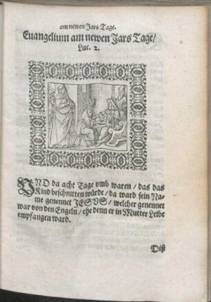 Euangelium am newen Jars Tage/ Luc. 2.