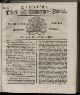 Nr. 40, Mittwoch, den 19ten Mai 1819