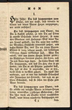 37-44, I. vom Priesterlichen Eingang Christi zum Vater.