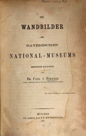 Die Wandbilder des Bayerischen National-Museums