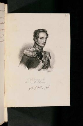 96r-96v, Porträt von Zar Nikolaus von Russland, geb. 6. Jul. 1796