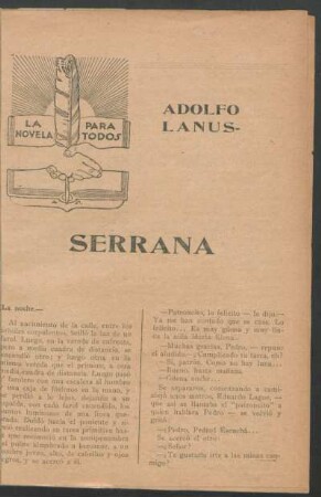 1919004600: Serrana : [novela inédita]