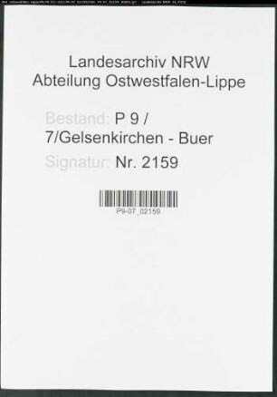 Sterberegister Standesamt Gelsenkirchen-Buer