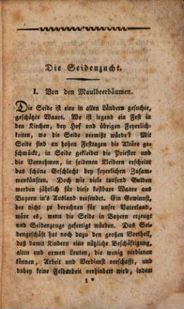 Kurzgefaßter Unterricht zum Gebrauche des Landvolkes über die Anpflanzung der Maulbeerbäume und Behandlung der Seidenwürmer zur Beförderung der Seidenzucht