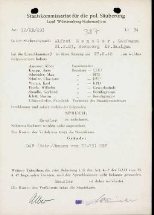Menzler, Alfred