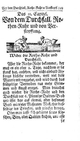 Das 21. Capitel. Von dem Durchfall, Rothen-Ruhr und von Verstopffung.