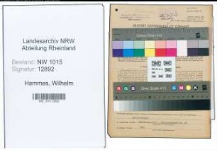 Entnazifizierung Wilhelm Hammes , geb. 25.02.1901 (Bueroangestellter)
