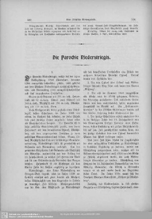 Die Parochie Niederstriegis