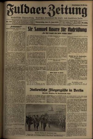 Ausgabe vom Donnerstag, den 25. Juni 1936.