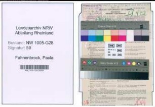 Entnazifizierung Paula Fahnenbrock , geb. 11.04.1896 (Postsekretaerin)