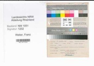 Entnazifizierung Franz Weber , geb. 15.12.1898 (Kaufmaennischer Angestellter)