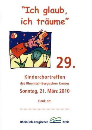 Urkunde über die Teilnahme am 29. Kinderchortreffen des Rheinisch-Bergischen Kreises