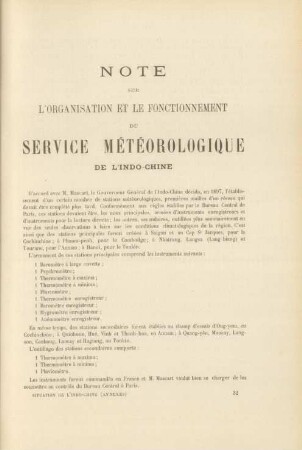 Note sur l'organisation et le fonctionnement du Service météorologique ...