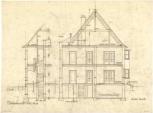 Döllgast, Hans; München, Ferdinand Maria Str.; Wohnhaus Martin Rid - Schnitte