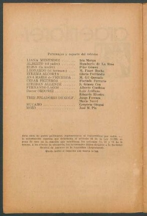 Personajes y reparto del estreno