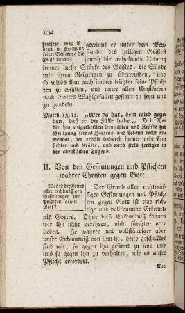 II. Von den Gesinnungen und Pflichten wahrer Christen gegen Gott.