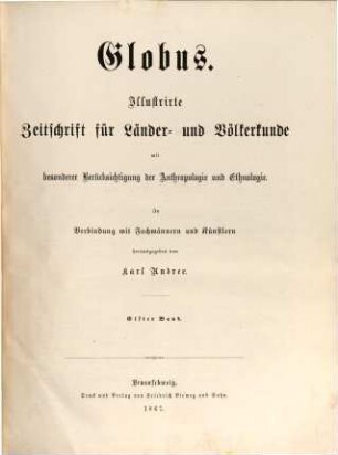 Globus : illustrierte Zeitschrift für Länder- und Völkerkunde, 11. 1867