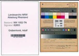 Entnazifizierung Adolf Grabenhorst , geb. 29.11.1910 (Spediteur)