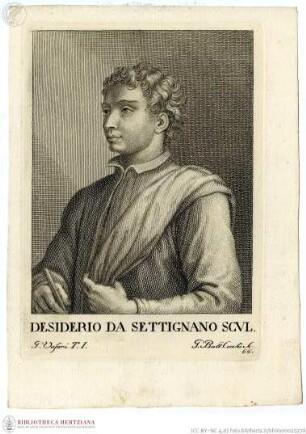 Serie degli uomini i più illustri, Bände 1-12. Firenze, Cambiagi u.a., 1769-1775., Desiderio Da Settignano, Porträt