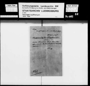 Staatsaufsicht über die Gemeinde Matzenbach (OA Crailsheim)