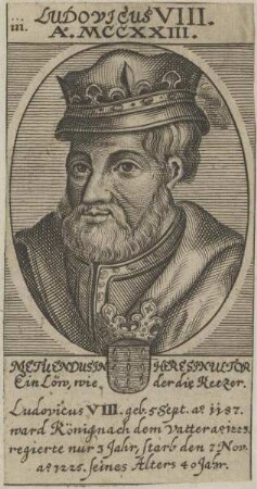 Bildnis von Ludovicus VIII., König von Frankreich