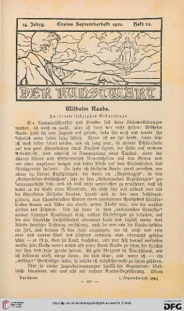 Wilhelm Raabe: zu seinem siebzigsten Geburtstage