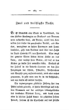 Zwei und dreißigste Nacht. Auf der Lotterie