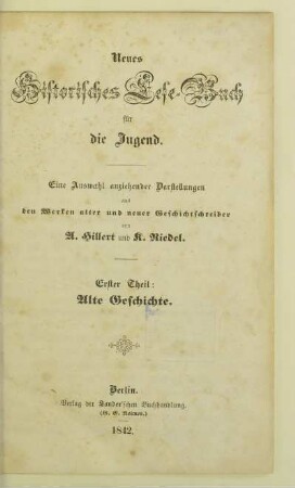 Theil 1: Alte Geschichte
