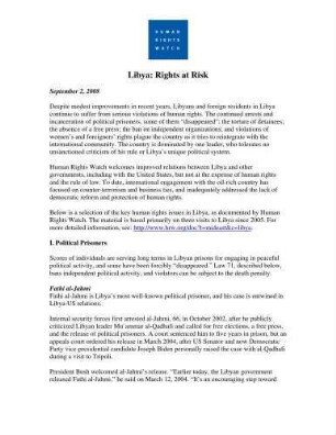 Libya : rights at risk
