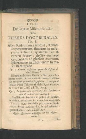 Cap. II. De Gratiae Miserantis actibus.