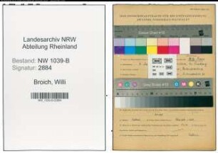 Entnazifizierung Willi Broich , geb. 03.06.1898 (Apotheker)