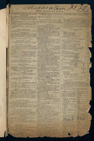 Pages of The Friend Of India