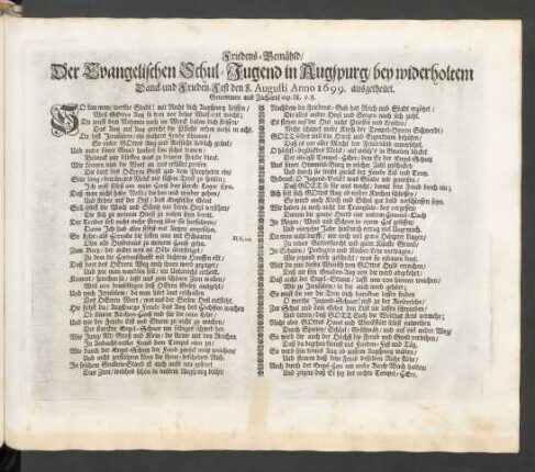 Friedens-Gemähld ... Anno 1699. ausgetheilet ...
