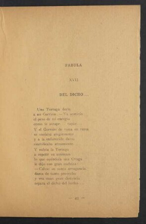 Fábula XVII - Del dicho...