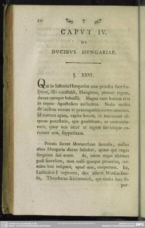 Caput IV. De Ducibus Hungariae