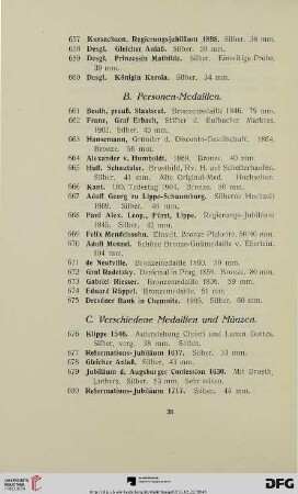 C. Verschiedene Medaillen und Münzen (Nr. 676-703)