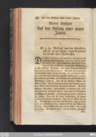 Vierter Abschnitt Auf den Anfang enes neuen Jahres.