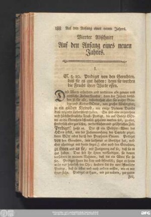 Vierter Abschnitt Auf den Anfang enes neuen Jahres.