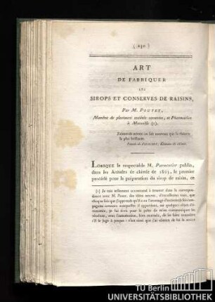 Art de fabriquer les sirops et conserves de raisins