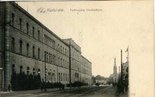 Postkartenalbum. "Karlsruhe Technische Hochschule". Hauptgebäude der Technischen Universität, Kirche St. Bernhard