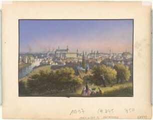 Ansicht von Görlitz, Lithographie, um 1855 : [Görlitz] : [Gesamtansicht]. - [Dresden] : [Meysel] , [ca. 1855]. - 1 Kunstbl. : altgouachierte Lithogr. , 17 x 12 cm