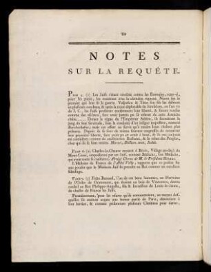 22-27, Notes Sur La Requête