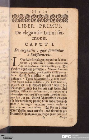 Caput I. De elegantiis, quæ sumuntur à Substantivis.