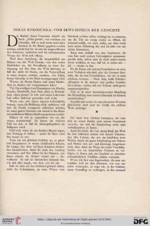 1: Vom Bewusstsein der Gesichte