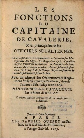 Les Fonctions du Capitaine de Cavalerie