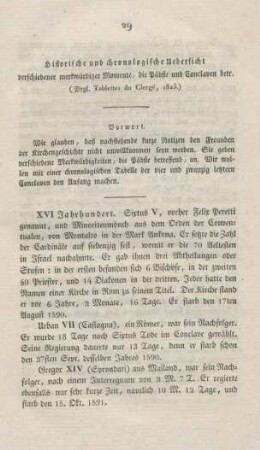 29-56 Historische und chronologische Uebersicht, die Päbste und Conclaven betreffend