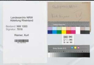 Entnazifizierung Kurt Riemer, geb. 08.11.1900 (Landesoberinspektor)