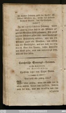 27ste Lection. 7te Fortsetzung. Christliche Lehre vom Sohne Gottes.