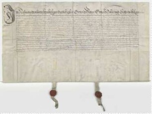Eheberedung des Bürgermeisters Georg Tobing und Elisabeth Margarete von Dassell, besiegelt durch die Ratsmannen Witzendorff und Tobing.
