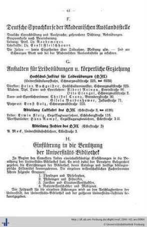 H. Einführung in die Benutzung der Universitäts-Bibliothek